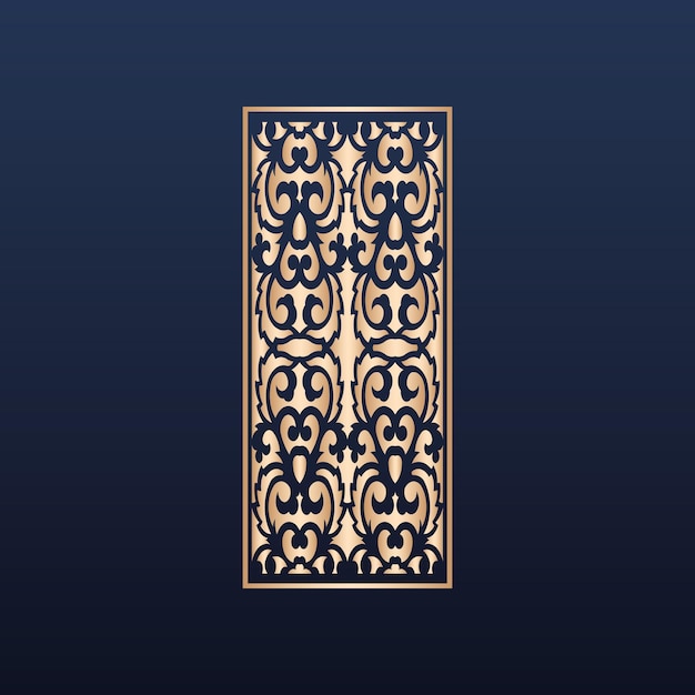 Plantilla decorativa de paneles cortados por láser con textura abstracta. corte láser geométrico y floral cnc