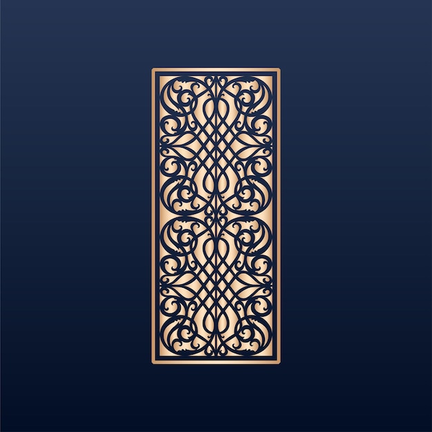 Plantilla decorativa de paneles cortados por láser con textura abstracta. corte láser geométrico y floral