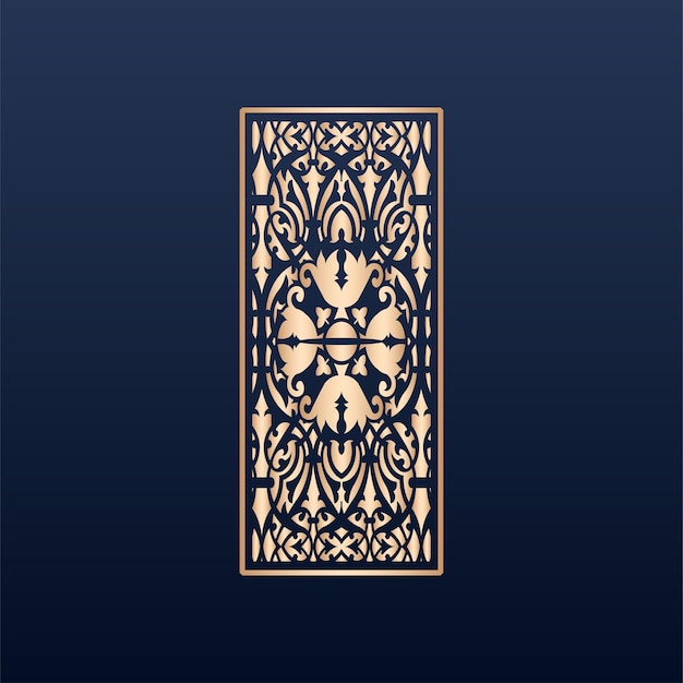 Plantilla decorativa de paneles cortados por láser con textura abstracta. corte láser geométrico y floral