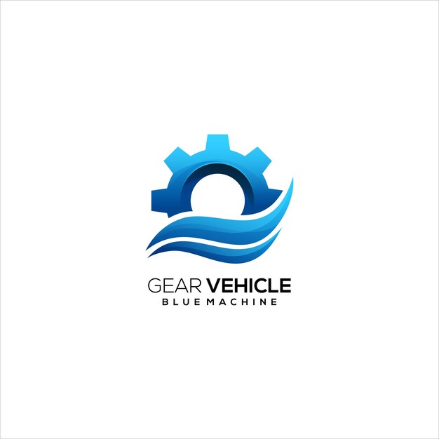 Plantilla de degradado colorido de logotipo de agua de engranaje