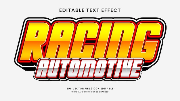 plantilla de deporte de efectos de texto editable para automóviles de carreras