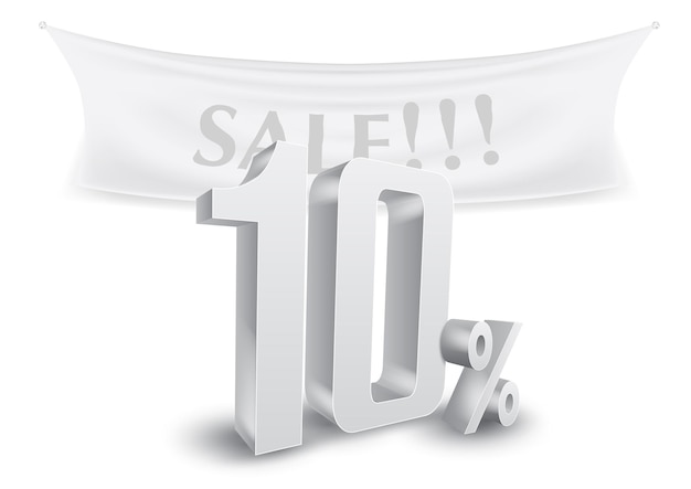 Plantilla de descuento de texto de venta de plata del 10 por ciento de descuento