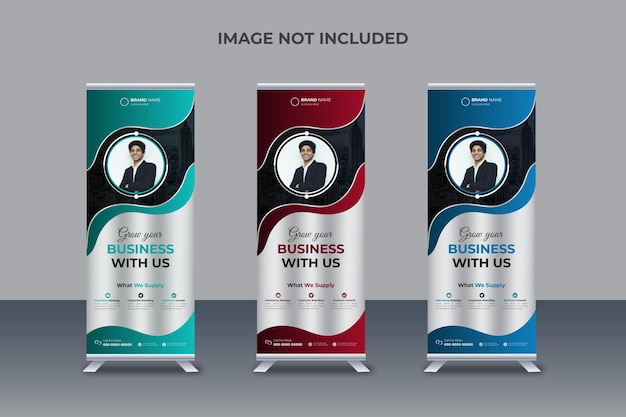 Plantilla desplegable de banner standee x de exhibición enrollable de negocios corporativos modernos para fines de presentación