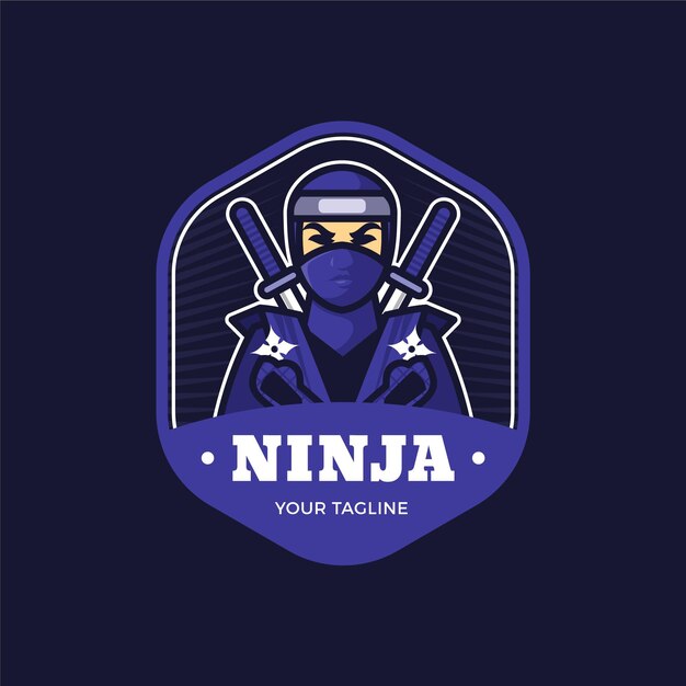 Plantilla detallada del logotipo del ninja