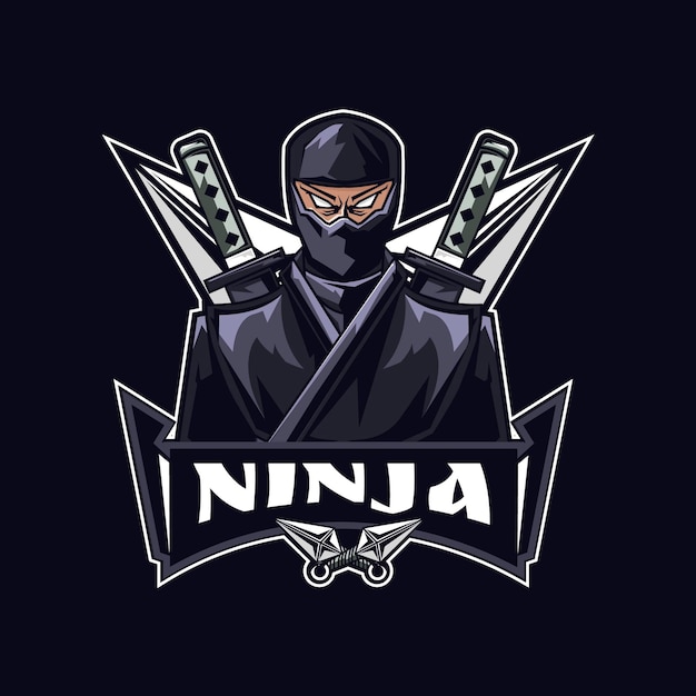 Plantilla detallada del logotipo del ninja