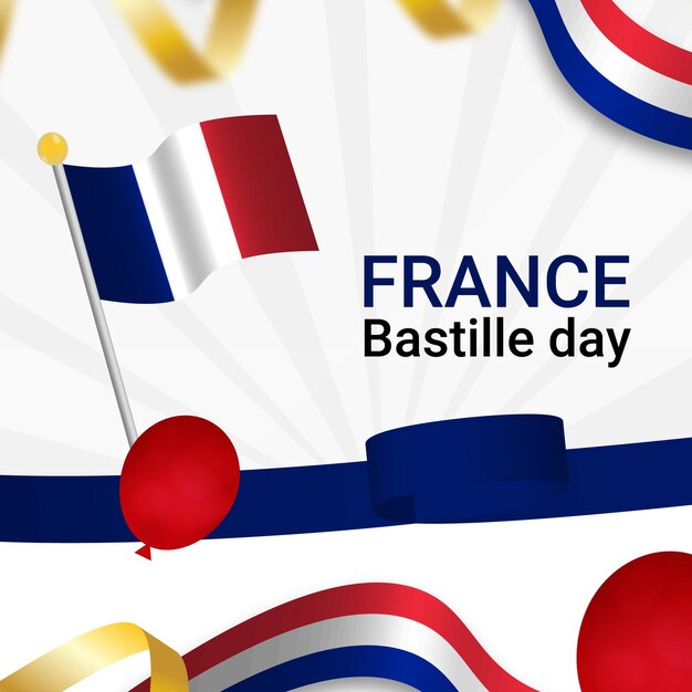 Plantilla del día de la bastilla de francia