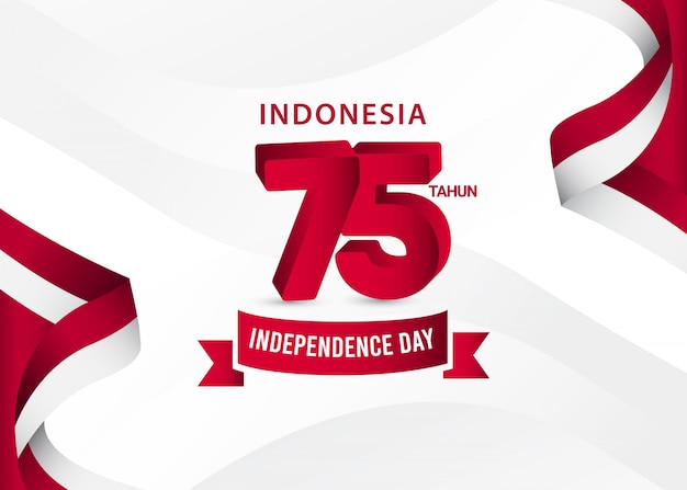Plantilla del día de la independencia de indonesia. diseño para pancarta, tarjetas de felicitación o impresión.