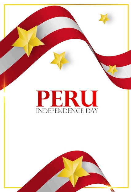 Vector plantilla del día de la independencia de perú