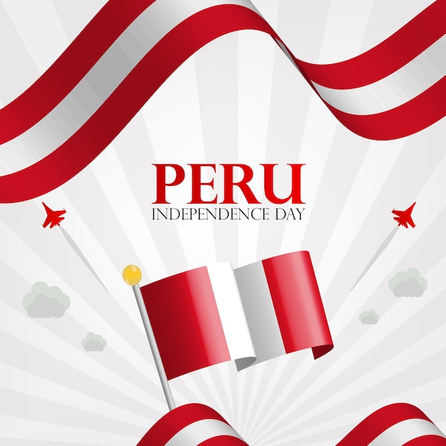 Plantilla del día de la independencia de Perú