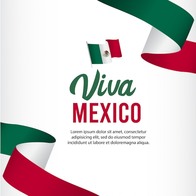 Plantilla del día de la independencia de Viva México.