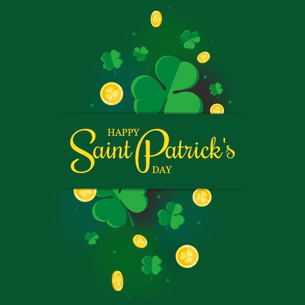 Plantilla del día de san patricio en diseño plano