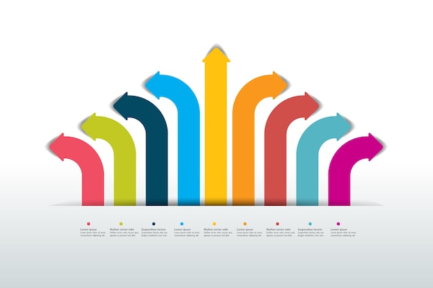 Vector plantilla de diagrama de flujo de esquema de infografía de flecha vector