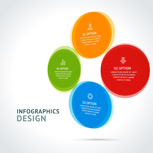 Plantilla de diagrama de flujo de negocios de círculo plan de estrategia de marketing esquema de infografía vector realista