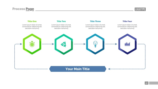 Plantilla de diapositiva de ciclo de cuatro elementos