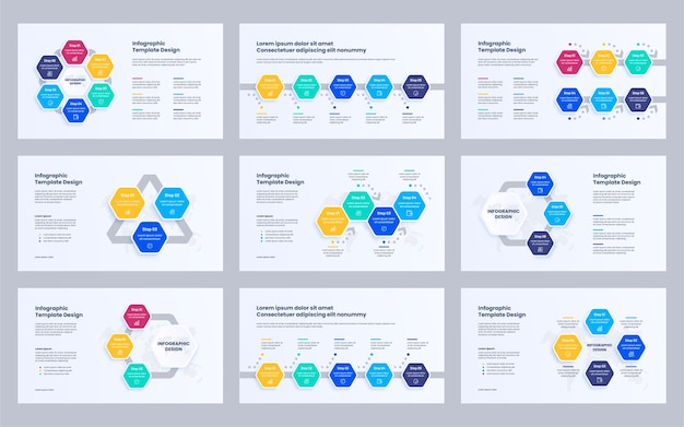 Plantilla de diapositiva de presentación de infografías