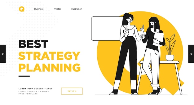 Plantilla de diapositiva de presentación o diseño de sitio web de página de destino Ilustraciones de concepto de negocio