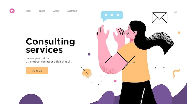 Plantilla de diapositiva de presentación o diseño de sitio web de página de destino Ilustraciones de concepto de negocio