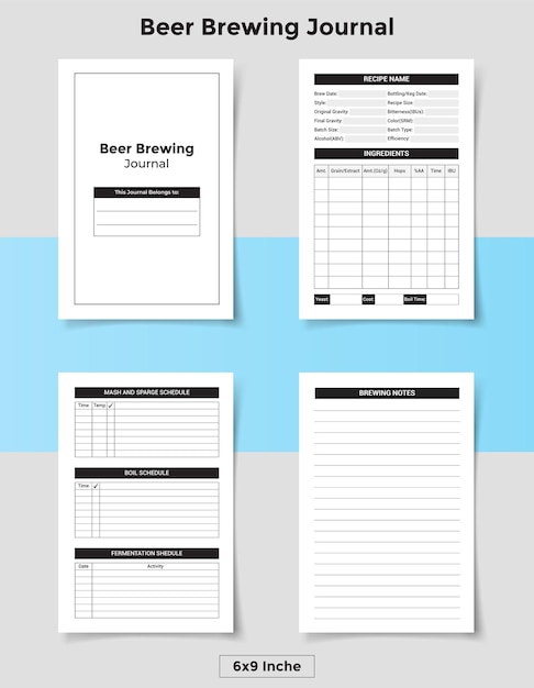 Vector plantilla para diario de elaboración de cerveza
