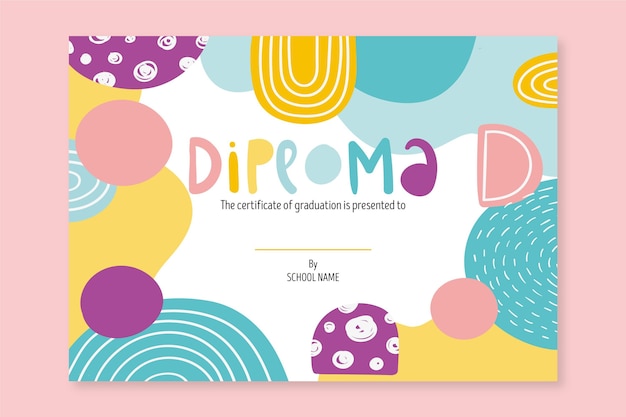 Vector plantilla para diploma escolar