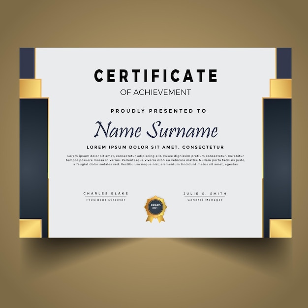 Plantilla de diploma moderno diseño premium