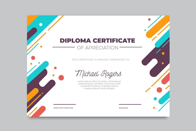 Plantilla de diploma moderno