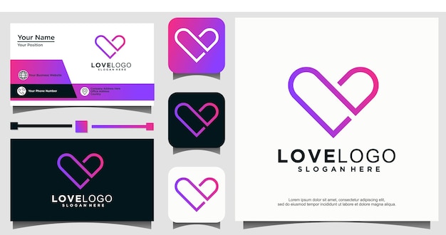 PLANTILLA DE DISEÑO DE LOGOTIPO DE AMOR