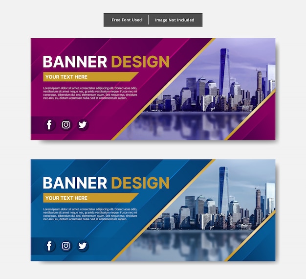 Plantilla de diseño abstracto banner web.