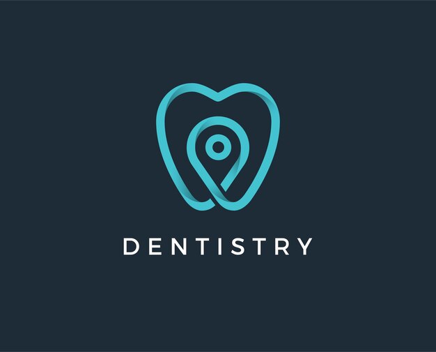 Plantilla de diseño abstracto de diente de logotipo de clínica dental Estilo lineal. Médico de estomatología dentista Icono del concepto de logotipo.
