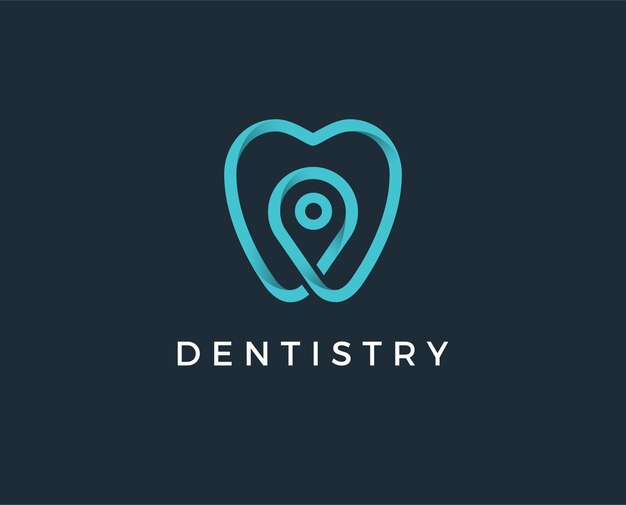 Plantilla de diseño abstracto de diente de logotipo de clínica dental estilo lineal. médico de estomatología dentista icono del concepto de logotipo.