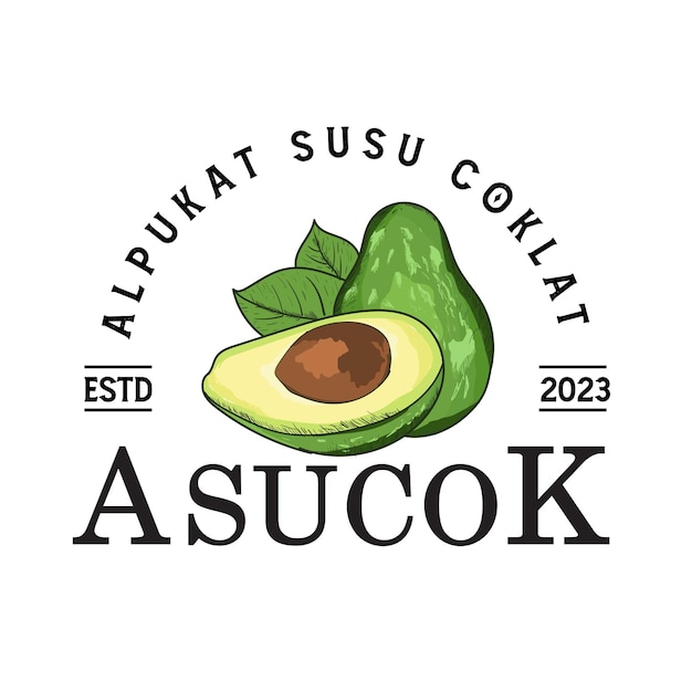 Plantilla de diseño de Alpukat. Orgánica de Sayuran. vector ilustrativo