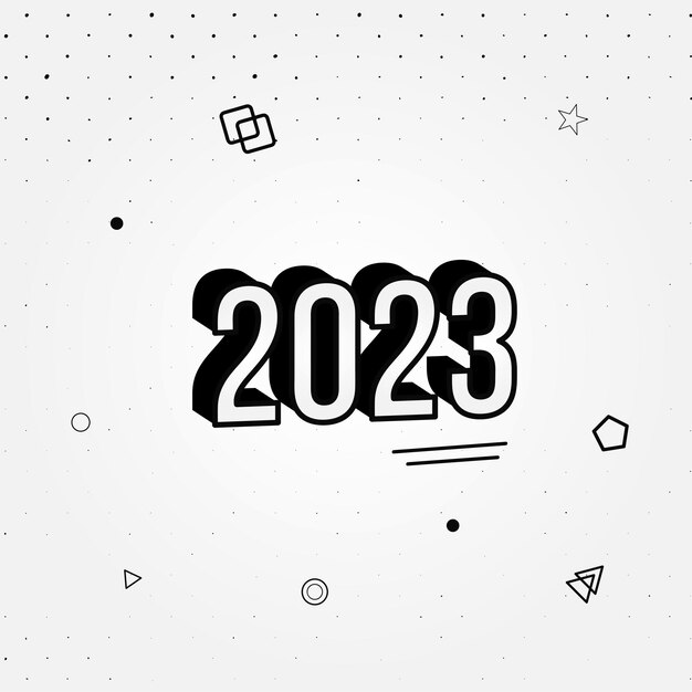 plantilla de diseño de año nuevo 2023, diseño moderno con geometría y curvas