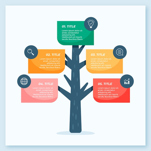 Vector plantilla de diseño de árbol infográfico