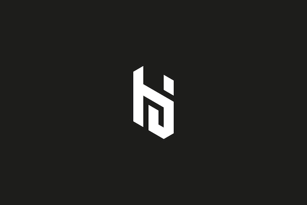Plantilla de diseño de arte de línea de monograma de logotipo HJ JH de letra de estilo único creativo mínimo