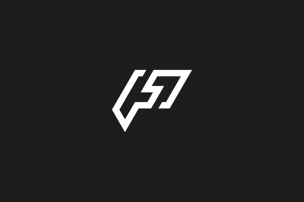 Plantilla de diseño de arte de línea de monograma de logotipo de letra FP PF de estilo único creativo mínimo