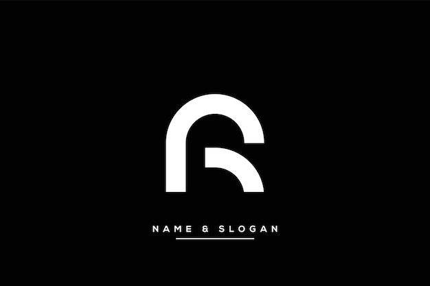 Plantilla de diseño de arte de línea de monograma de logotipo de letra R de estilo único creativo mínimo