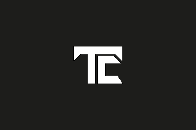Plantilla de diseño de arte de línea de monograma de logotipo TC CT de letra de estilo único creativo mínimo