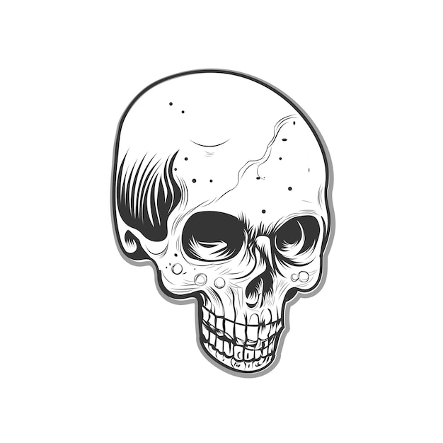 plantilla de diseño de arte vectorial del cráneo