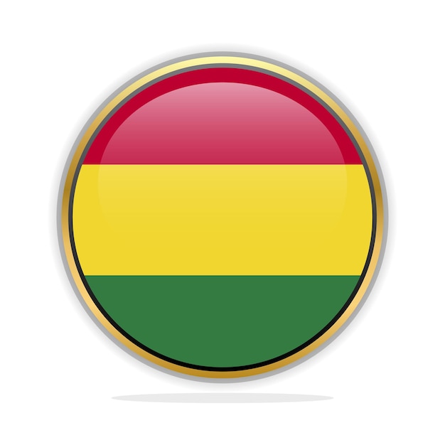 Plantilla de diseño de bandera de botón bolivia