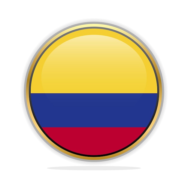 Plantilla de diseño de bandera de botón Colombia