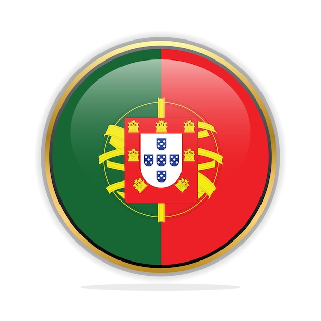 Vector plantilla de diseño de bandera de botón portugal