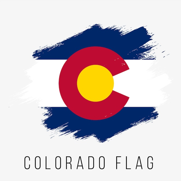 Plantilla de diseño de bandera vectorial de Colorado del estado de EE. UU. Bandera de Colorado para el Día de la Independencia