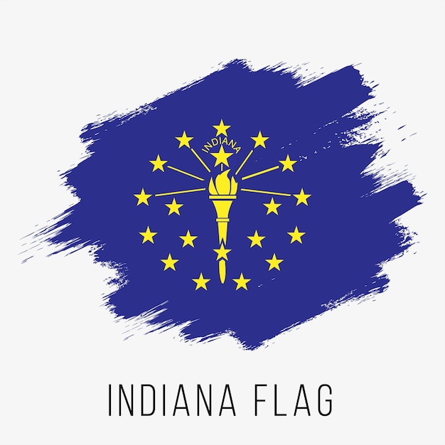 Plantilla de diseño de bandera vectorial de Indiana del estado de EE. UU. Bandera de Indiana para el Día de la Independencia
