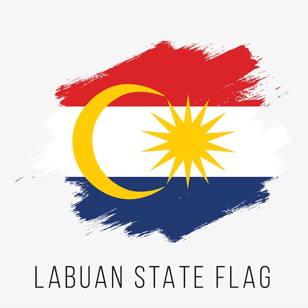 Plantilla de diseño de bandera vectorial de labuan del estado de malasia bandera de labuan para el día de la independencia