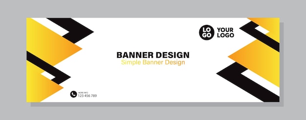 Plantilla de diseño de banner abstracto moderno con formas geométricas aplicable para fondo de banners