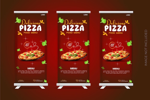 Plantilla de diseño de banner acumulativo de pizza