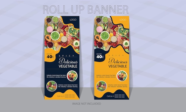 Plantilla de diseño de banner acumulativo para vegetales