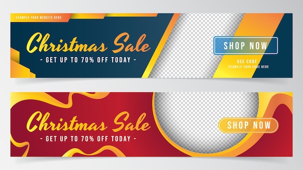 Plantilla de diseño de banner de anuncios de venta de navidad