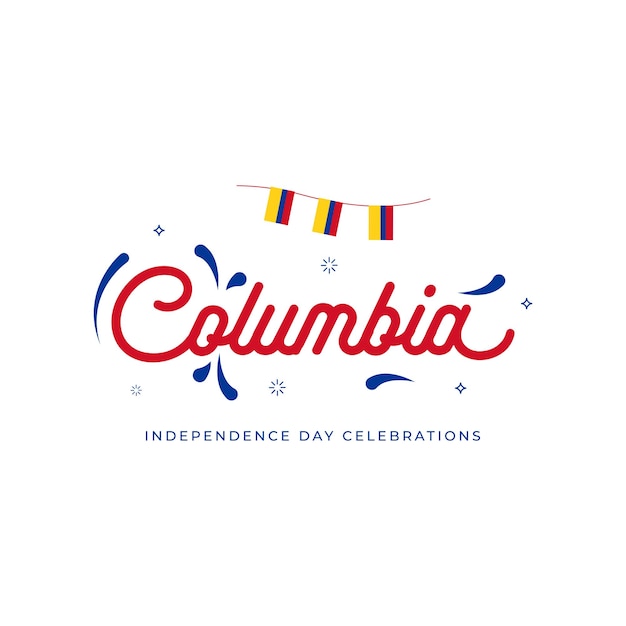 Plantilla de diseño de banner de bandera ondeante de columbia diseño para celebraciones del día nacional