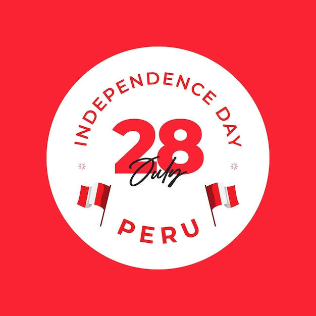 Vector plantilla de diseño de banner de bandera ondeante de perú diseño para celebraciones del día nacional