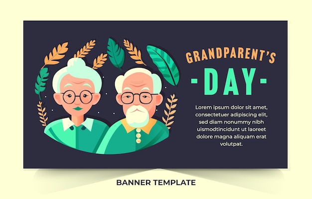 Vector plantilla de diseño de banner para celebración del día de los abuelos